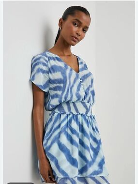 NEW RAILS karla dress in blue watercolor stripes